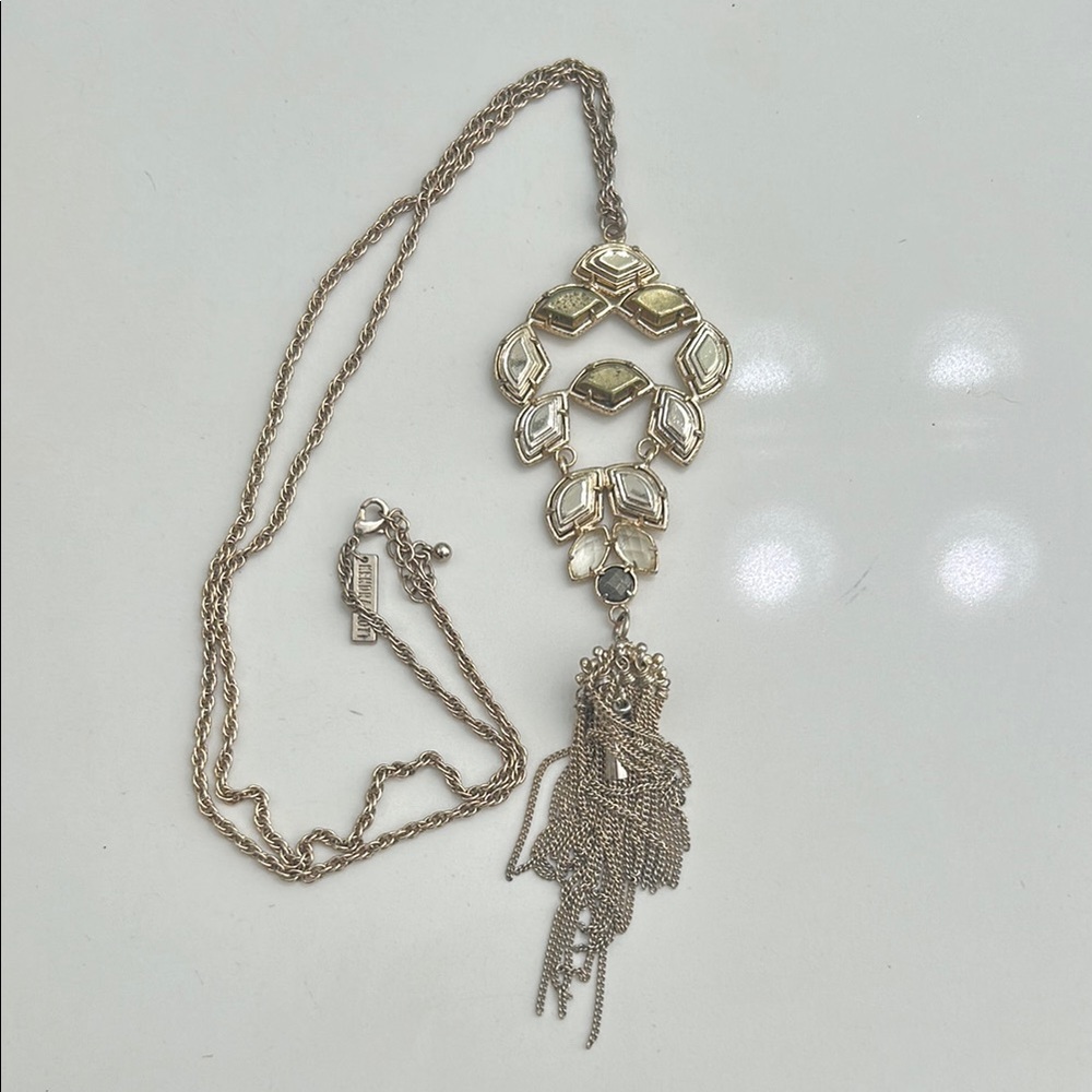 Elegant Silver Necklace with Chain Tassel